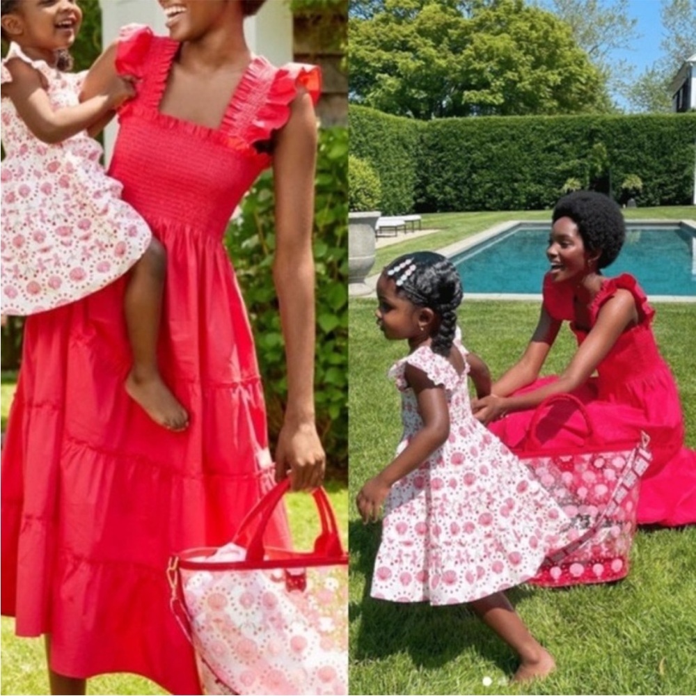 Hill House Home The Ellie Nap Dress Raspberry Red Poplin Size XS - Picture 14 of 14